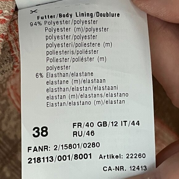 Basler Luxury Blazer Peach Irridescent Duster Snap Button Collarless Womens 8 US - Picture 13 of 13